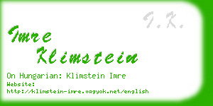 imre klimstein business card